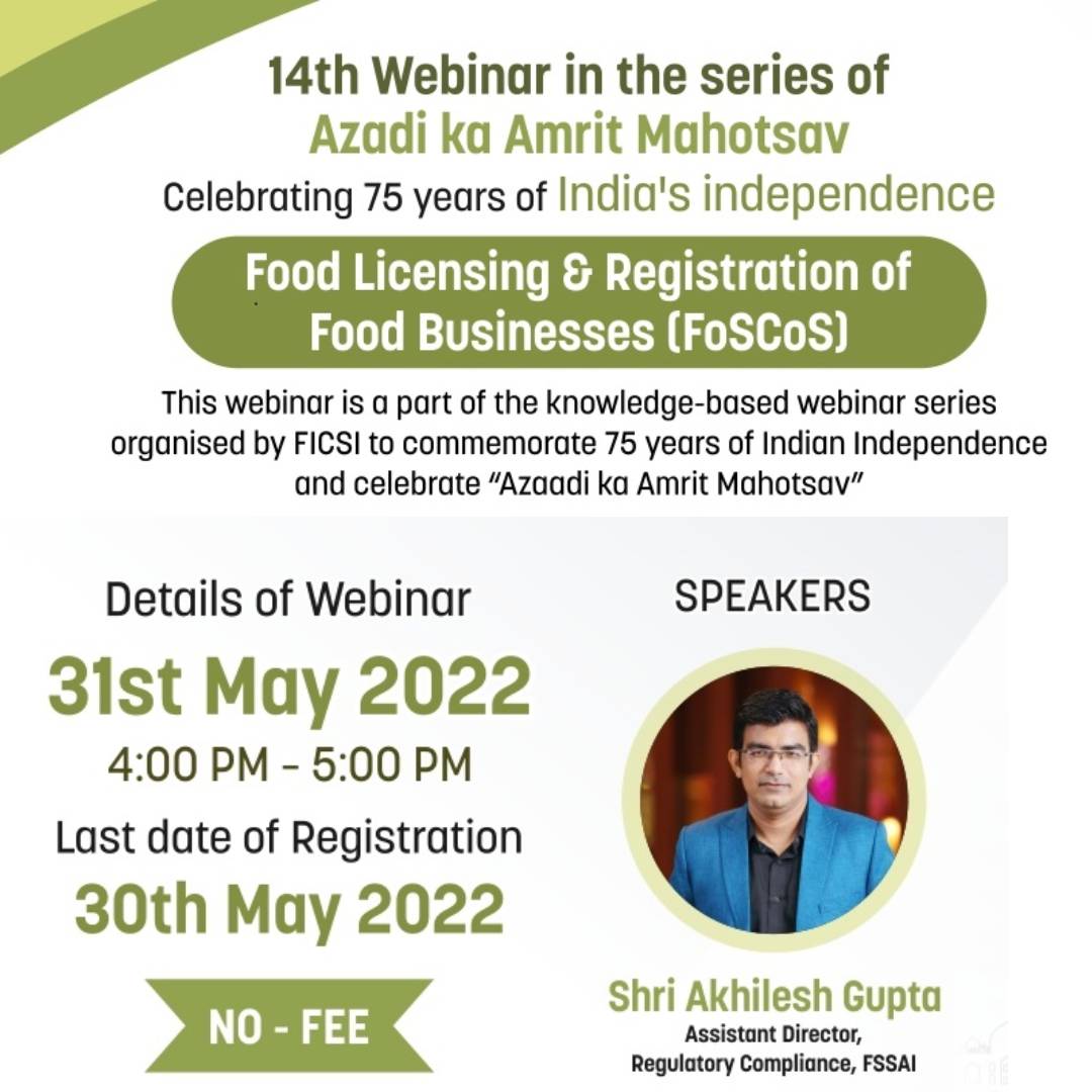Webinar on Food Licensing & Registration of Food Businesses..